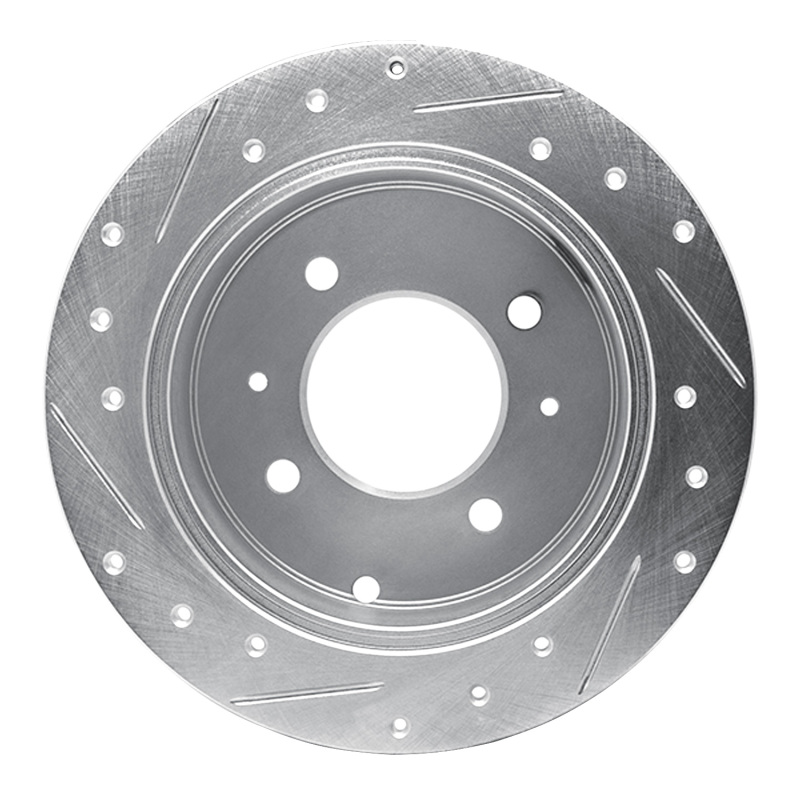 Hyundai Sonata Brake Rotor (1) - Rear Right - R1 Concepts - Drilled & Slotted - Silver - `99-`06
